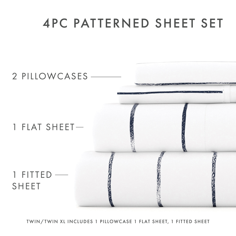 Patterned Ultra-Soft Bed Sheet Set - Dots and Stripes