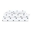 California King Dots Navy Patterned Ultra-Soft Bed Sheet Set - Dots and Stripes