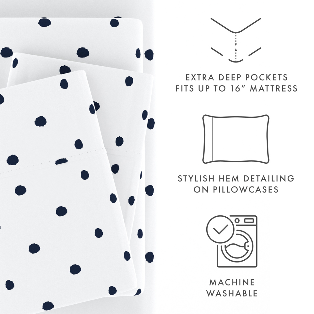 Patterned Ultra-Soft Bed Sheet Set - Dots and Stripes