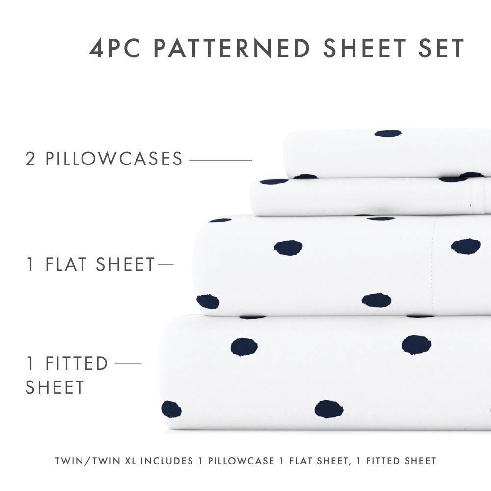 Patterned Ultra-Soft Bed Sheet Set - Dots and Stripes