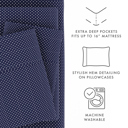 Full/Double My Heart Navy Patterned Ultra-Soft Bed Sheet Set - Dots and Stripes