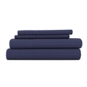 King My Heart Navy Patterned Ultra-Soft Bed Sheet Set - Dots and Stripes