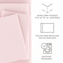 King My Heart Pink Patterned Ultra-Soft Bed Sheet Set - Dots and Stripes