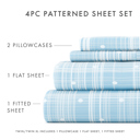 California King Polka Dot Aqua Patterned Ultra-Soft Bed Sheet Set - Dots and Stripes