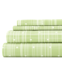 California King Polka Dot Moss Patterned Ultra-Soft Bed Sheet Set - Dots and Stripes