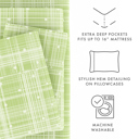 California King Polka Dot Moss Patterned Ultra-Soft Bed Sheet Set - Dots and Stripes