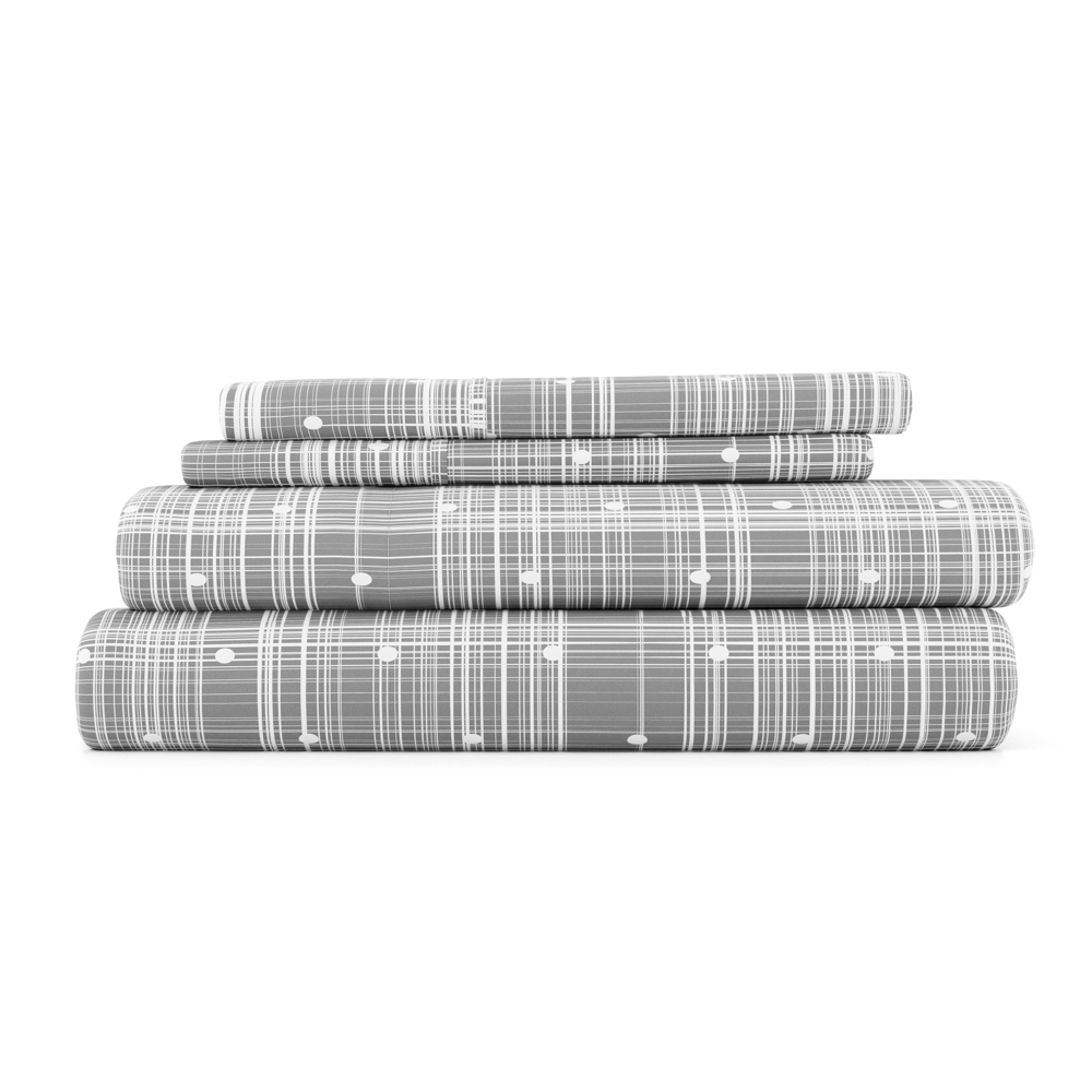 Patterned Ultra-Soft Bed Sheet Set - Dots and Stripes