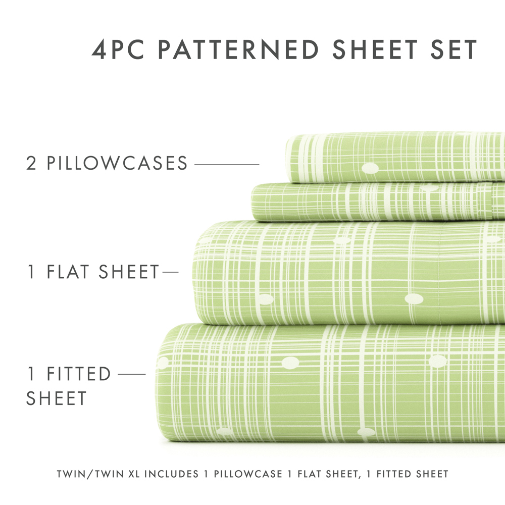 Patterned Ultra-Soft Bed Sheet Set - Dots and Stripes