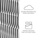 California King Ribbon Gray Patterned Ultra-Soft Bed Sheet Set - Dots and Stripes