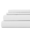 California King Stippled Gray Patterned Ultra-Soft Bed Sheet Set - Dots and Stripes