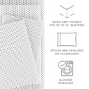 California King Stippled Gray Patterned Ultra-Soft Bed Sheet Set - Dots and Stripes