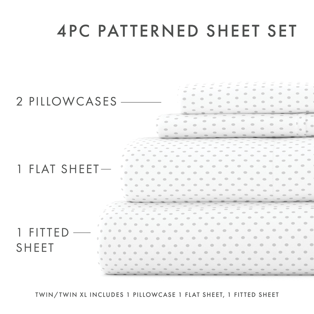 Patterned Ultra-Soft Bed Sheet Set - Dots and Stripes