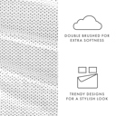 Full/Double Stippled Gray Patterned Ultra-Soft Bed Sheet Set - Dots and Stripes