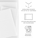 Full/Double Stippled Light Gray Patterned Ultra-Soft Bed Sheet Set - Dots and Stripes