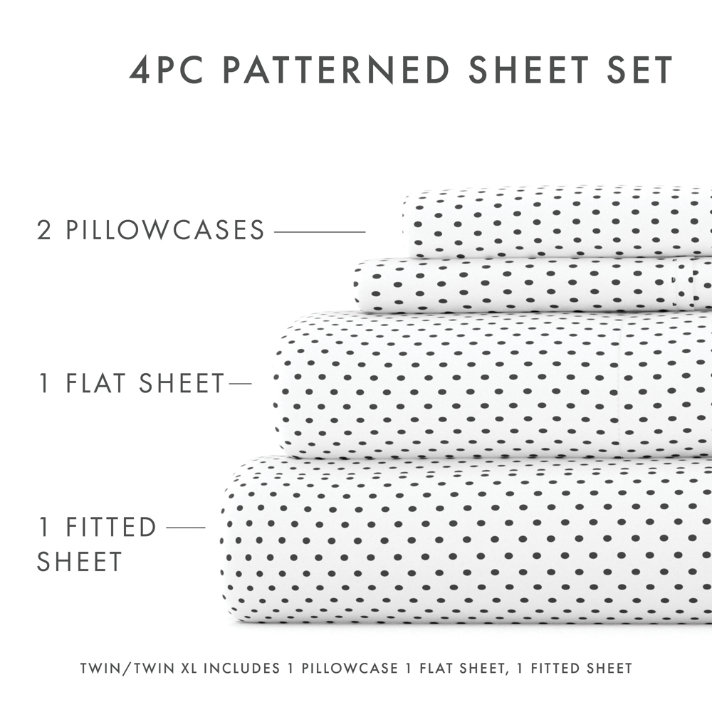 Patterned Ultra-Soft Bed Sheet Set - Dots and Stripes