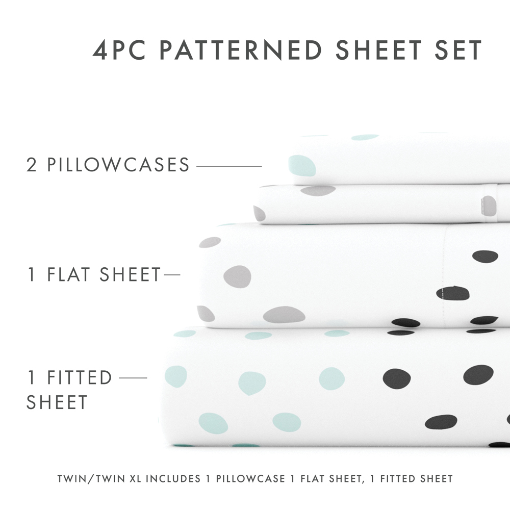 Patterned Ultra-Soft Bed Sheet Set - Dots and Stripes