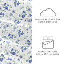 California King Blossoms Light Blue Patterned Ultra-Soft Bed Sheet Set - Garden Farmhouse