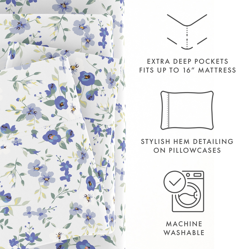 Patterned Ultra-Soft Bed Sheet Set - Garden Farmhouse