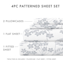 California King Chantilly Lace Light Blue Patterned Ultra-Soft Bed Sheet Set - Garden Farmhouse