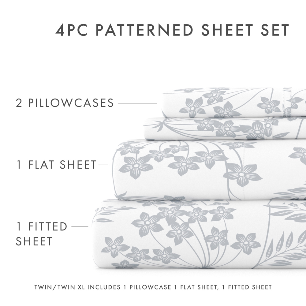 Patterned Ultra-Soft Bed Sheet Set - Garden Farmhouse