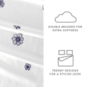 California King Indigo Flowers Navy Patterned Ultra-Soft Bed Sheet Set - Garden Farmhouse