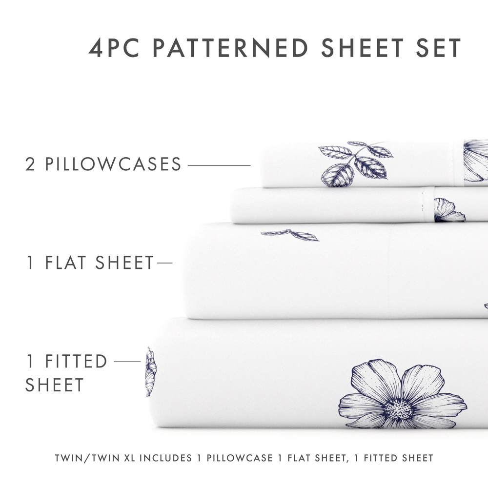 Patterned Ultra-Soft Bed Sheet Set - Garden Farmhouse