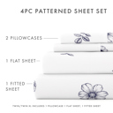 California King Indigo Flowers Navy Patterned Ultra-Soft Bed Sheet Set - Garden Farmhouse