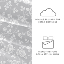 California King Rose Light Gray Patterned Ultra-Soft Bed Sheet Set - Garden Farmhouse