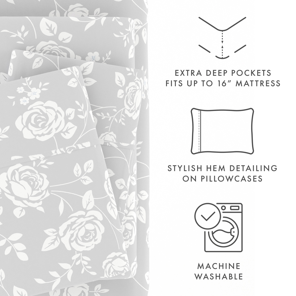 Patterned Ultra-Soft Bed Sheet Set - Garden Farmhouse