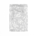 Twin Rose Light Gray Patterned Ultra-Soft Bed Sheet Set - Garden Farmhouse