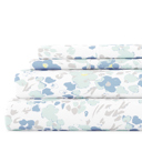 King Violets Light Blue Patterned Ultra-Soft Bed Sheet Set - Garden Farmhouse