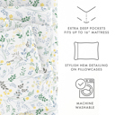 Full/Double Wildflower Light Blue Patterned Ultra-Soft Bed Sheet Set - Garden Farmhouse