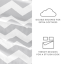 California King Arrow Gray Patterned Ultra-Soft Bed Sheet Set - Geometric Patterns