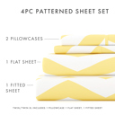 California King Arrow Yellow Patterned Ultra-Soft Bed Sheet Set - Geometric Patterns