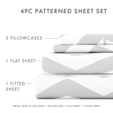 Full/Double Arrow Gray Patterned Ultra-Soft Bed Sheet Set - Geometric Patterns