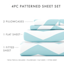 Full/Double Arrow Turquoise Patterned Ultra-Soft Bed Sheet Set - Geometric Patterns