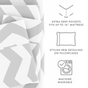 Twin Arrow Gray Patterned Ultra-Soft Bed Sheet Set - Geometric Patterns