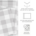 California King Country Plaid Light Gray Patterned Ultra-Soft Bed Sheet Set - Geometric Patterns