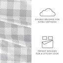 Full/Double Country Plaid Light Gray Patterned Ultra-Soft Bed Sheet Set - Geometric Patterns