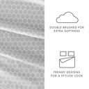 California King Honeycomb Light Gray Patterned Ultra-Soft Bed Sheet Set - Geometric Patterns