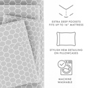 California King Honeycomb Light Gray Patterned Ultra-Soft Bed Sheet Set - Geometric Patterns