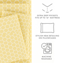 California King Honeycomb Yellow Patterned Ultra-Soft Bed Sheet Set - Geometric Patterns