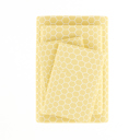 Full/Double Honeycomb Yellow Patterned Ultra-Soft Bed Sheet Set - Geometric Patterns