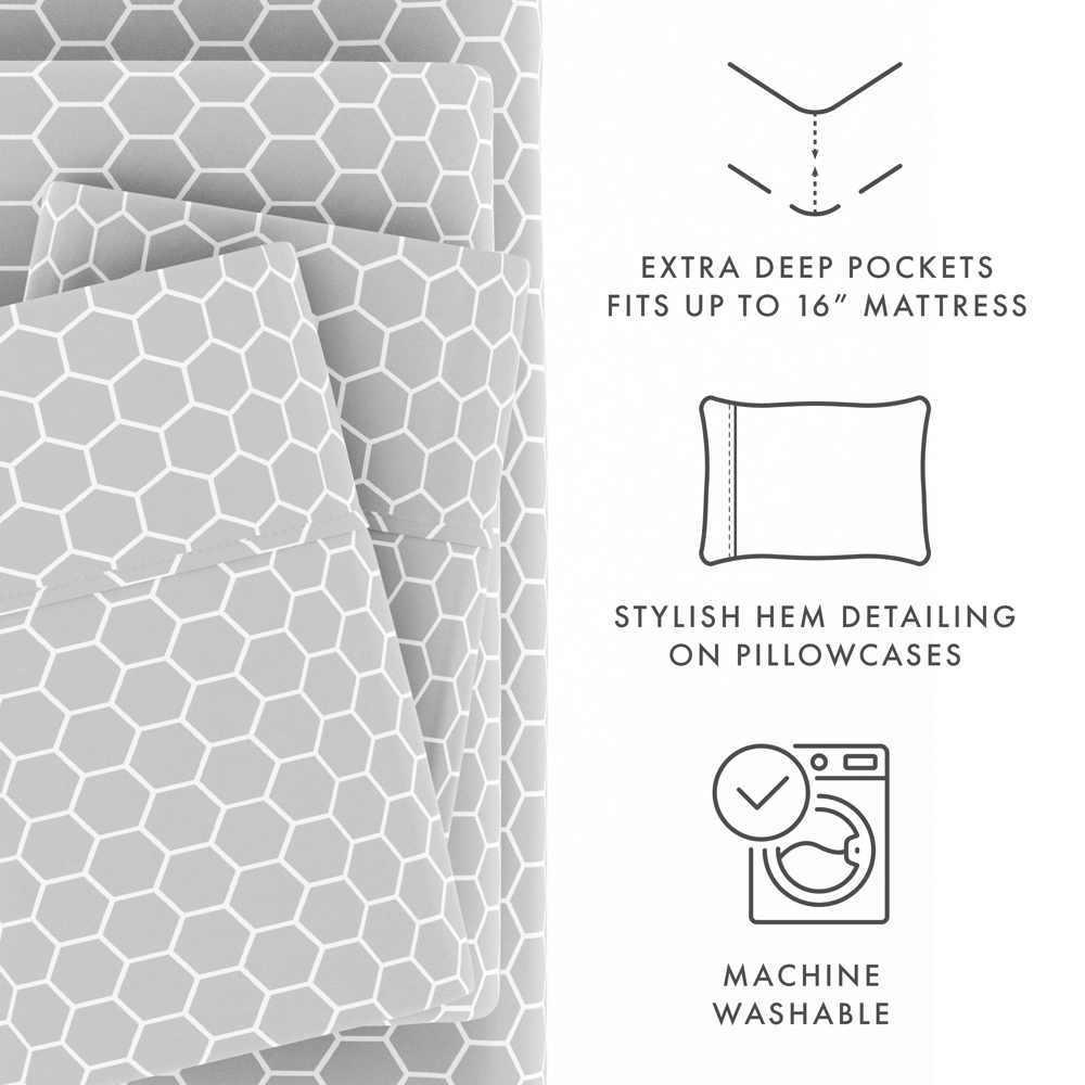 Patterned Ultra-Soft Bed Sheet Set - Geometric Patterns