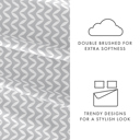 California King Puffed Chevron Light Gray Patterned Ultra-Soft Bed Sheet Set - Geometric Patterns