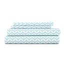 California King Puffed Chevron Light Blue Patterned Ultra-Soft Bed Sheet Set - Geometric Patterns