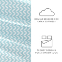 California King Puffed Chevron Light Blue Patterned Ultra-Soft Bed Sheet Set - Geometric Patterns