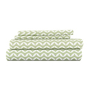 California King Puffed Chevron Sage Patterned Ultra-Soft Bed Sheet Set - Geometric Patterns