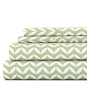 California King Puffed Chevron Sage Patterned Ultra-Soft Bed Sheet Set - Geometric Patterns