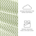 California King Puffed Chevron Sage Patterned Ultra-Soft Bed Sheet Set - Geometric Patterns